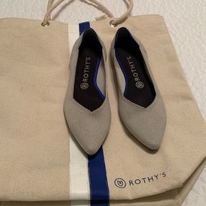 Rothy’s The Point, Flax Birdseye color, size 9.